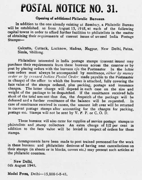 Postal Notice No. 31